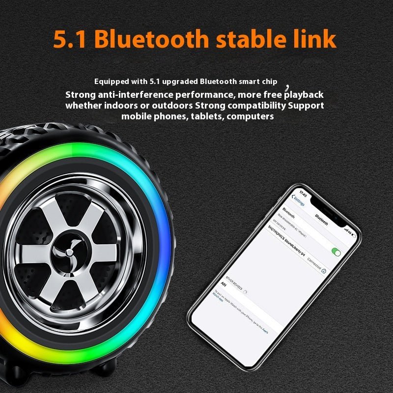 HiFi Wireless-Lautsprecher Subwoofer Stereo-RGB-LED-Außen beleuchtung Home Party-Lautsprecher Reifen