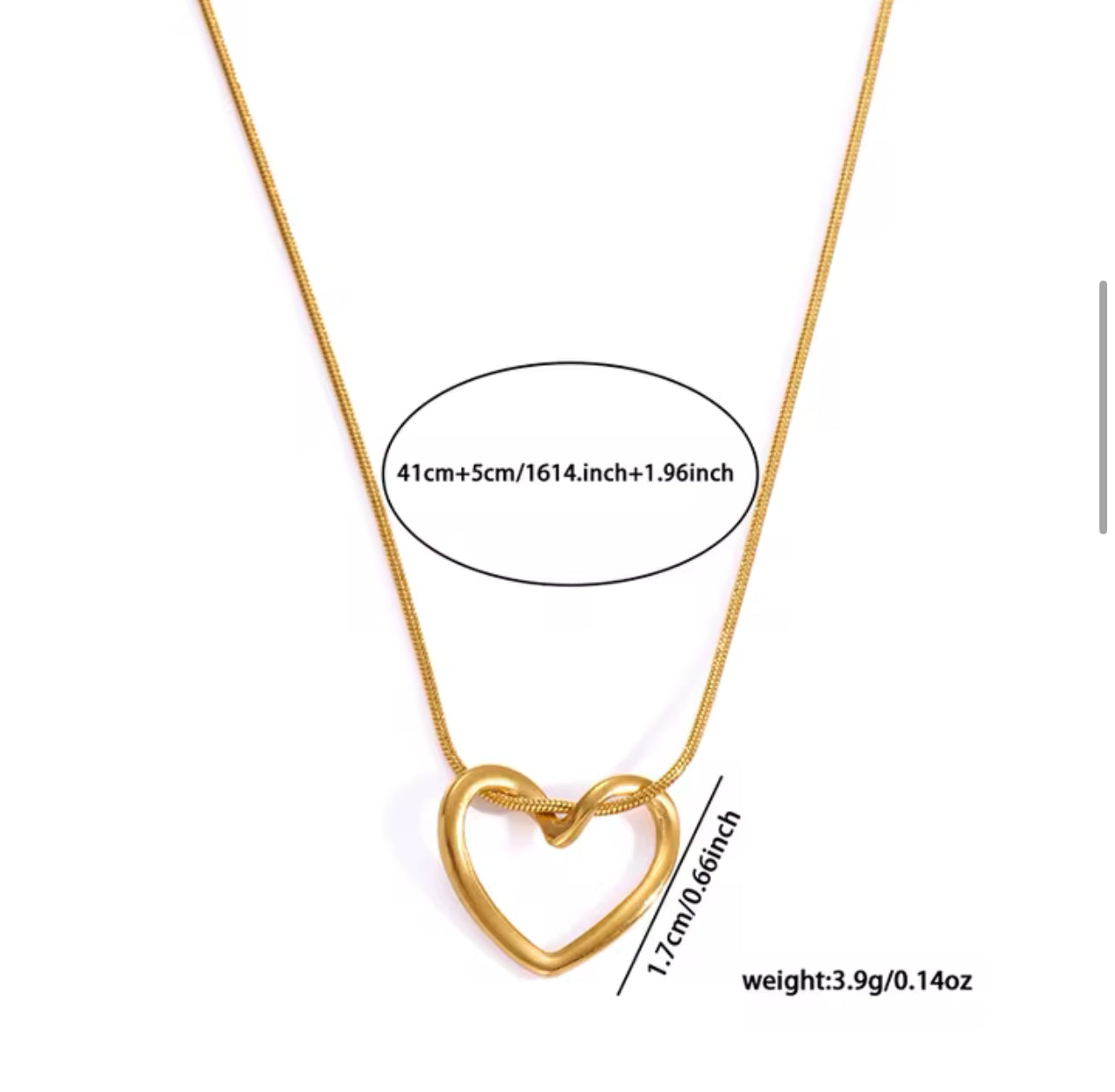 Herz Kette in Farbe Gold