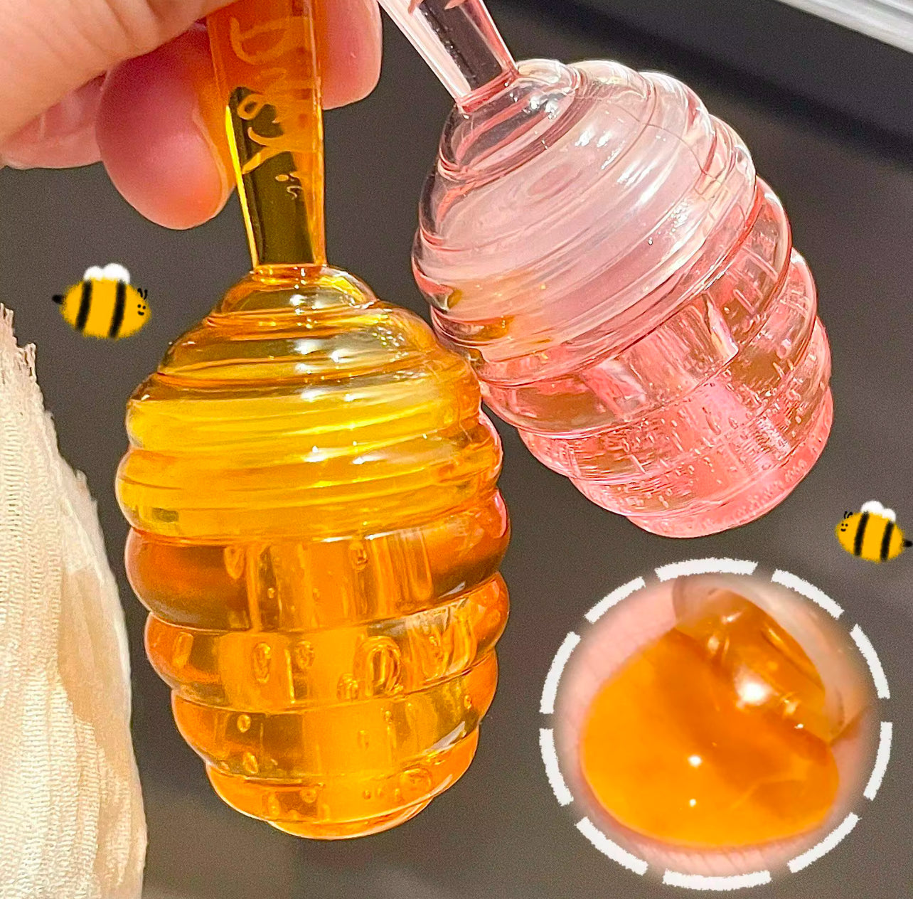 Kleines Honeypot Lippenöl, feuchtigkeitsspendendes und verblassendes Lippenmuster, Lippenbalsam
Dudu Lips