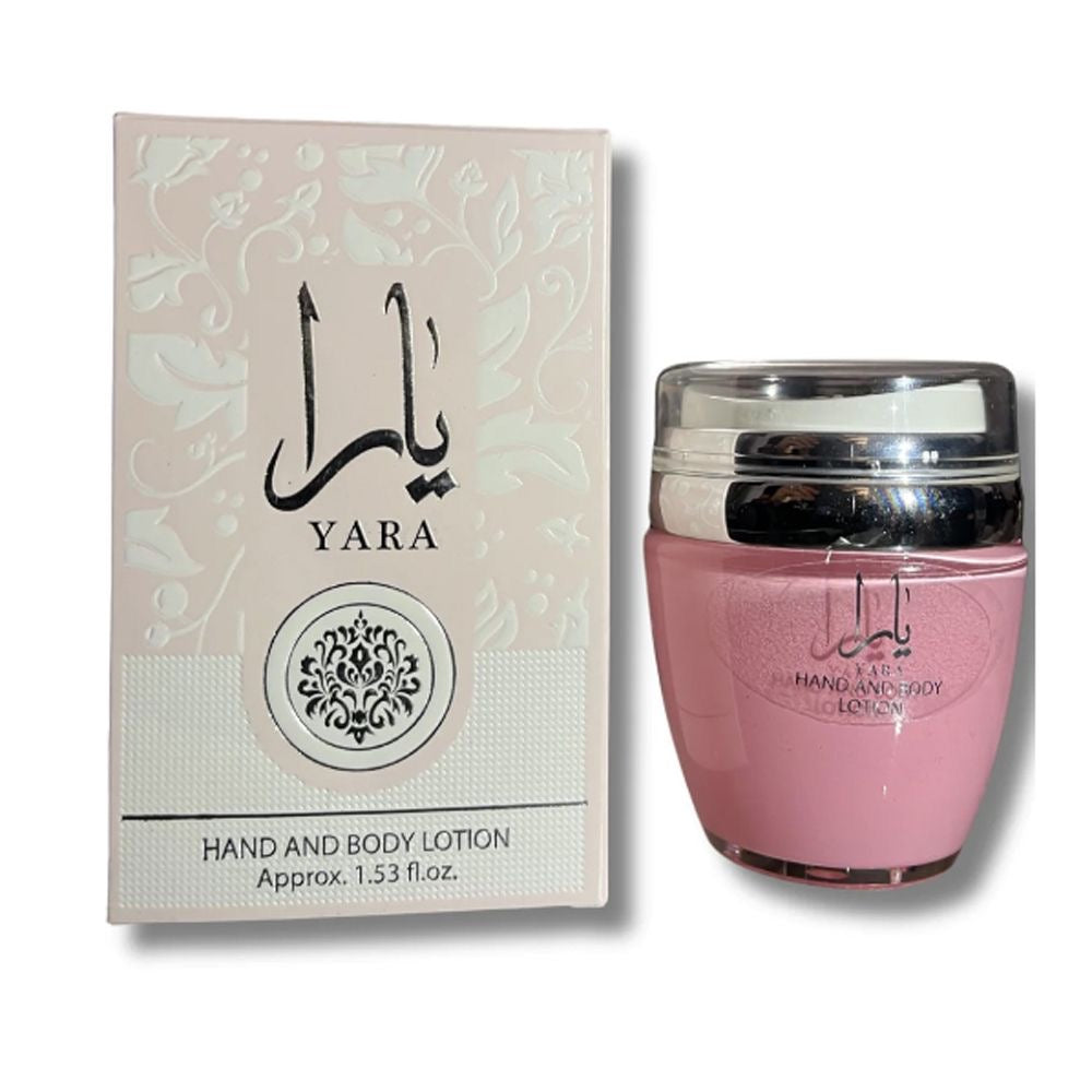 Lattafa Yara- Feuchtigkeitscreme für Gesicht und Körper, 45 g für Damen mit blumigen, fruchtigen und moschusartigen Düften