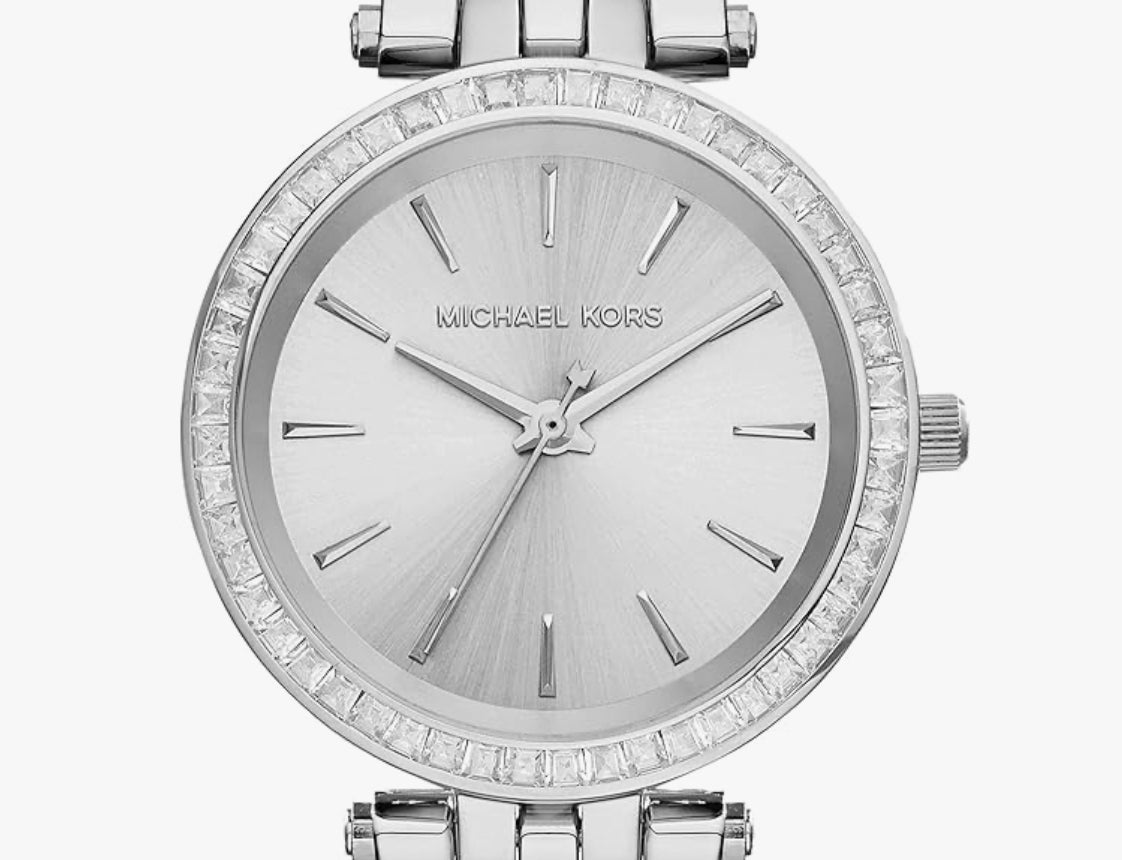 Michael Kors Damenuhruhr Darci, 39mm Gehäusegröße, Dreizeigerwerk, Edelstahlarmband