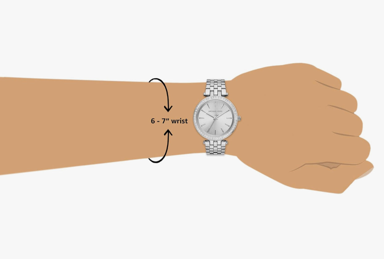 Michael Kors Damenuhruhr Darci, 39mm Gehäusegröße, Dreizeigerwerk, Edelstahlarmband