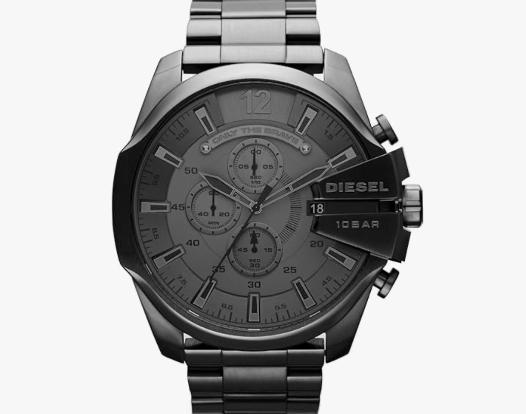 Diesel Chief Series Herrenuhr, Chronographenwerk mit Edelstahlarmband