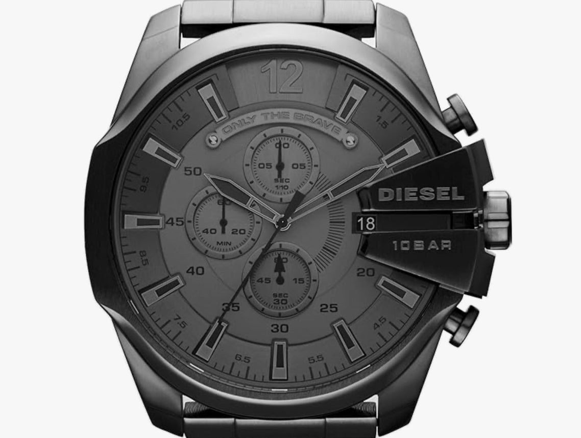 Diesel Chief Series Herrenuhr, Chronographenwerk mit Edelstahlarmband