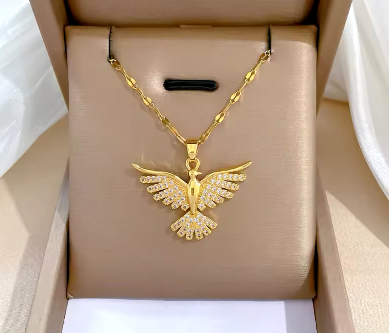Edelstahl Phoenix Adler Anhänger Halskette für Frauen Mädchen