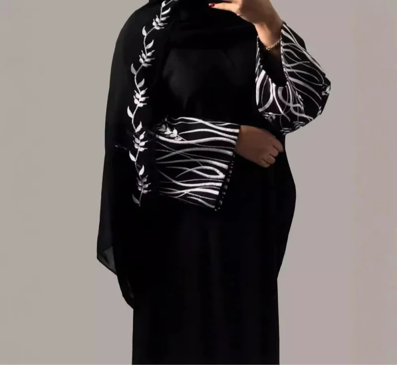 Muslim Fashion Embroidery Black Abaya Dubai Luxury Eid Ramdan Elegant Prayer Dress Kebaya Kaftan Moroccan Dresses For Women