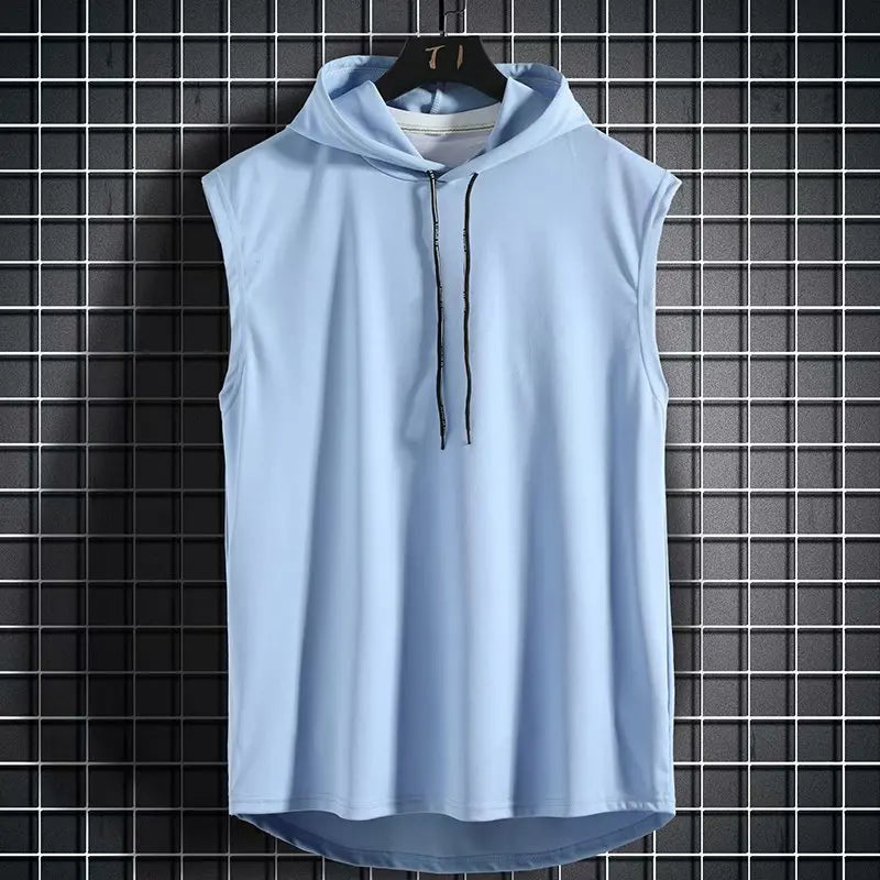 Solid Color Brand New Men's Tank Tops Vest Sleeveless Tees For Male Hooded Man Vests Tops Hip Hop Men Tank Top T shirt
