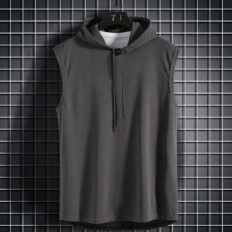 Solid Color Brand New Men's Tank Tops Vest Sleeveless Tees For Male Hooded Man Vests Tops Hip Hop Men Tank Top T shirt