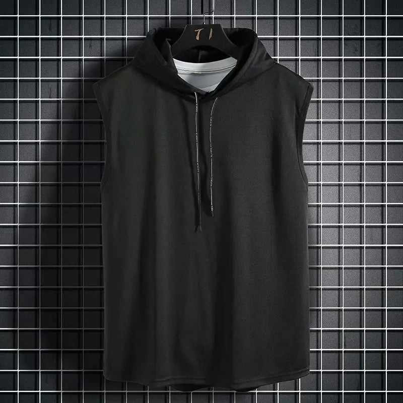 Solid Color Brand New Men's Tank Tops Vest Sleeveless Tees For Male Hooded Man Vests Tops Hip Hop Men Tank Top T shirt