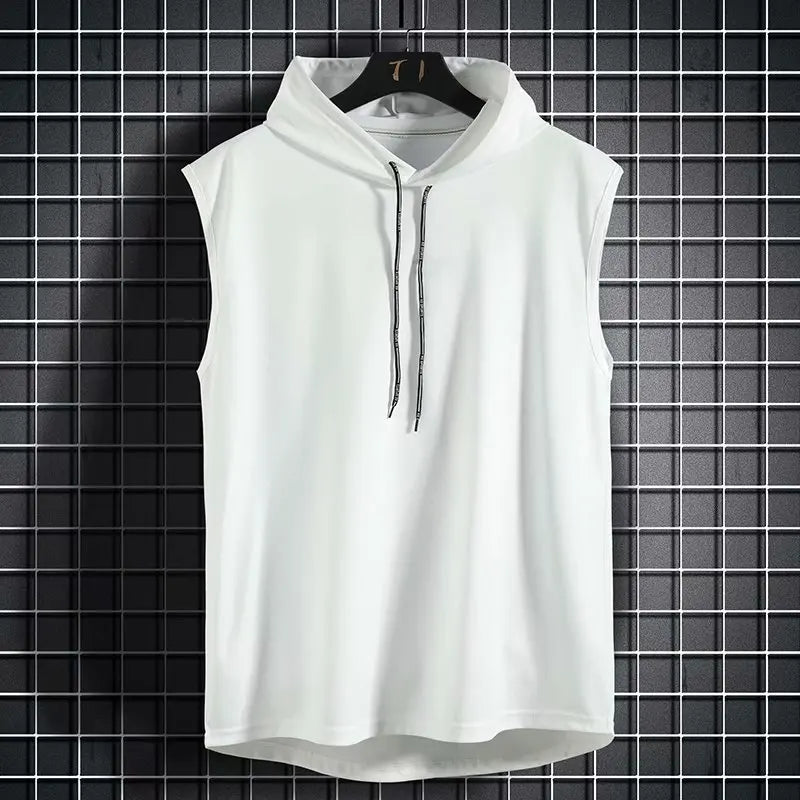 Solid Color Brand New Men's Tank Tops Vest Sleeveless Tees For Male Hooded Man Vests Tops Hip Hop Men Tank Top T shirt