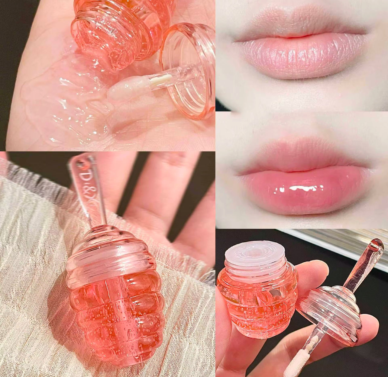 Kleines Honeypot Lippenöl, feuchtigkeitsspendendes und verblassendes Lippenmuster, Lippenbalsam
Dudu Lips