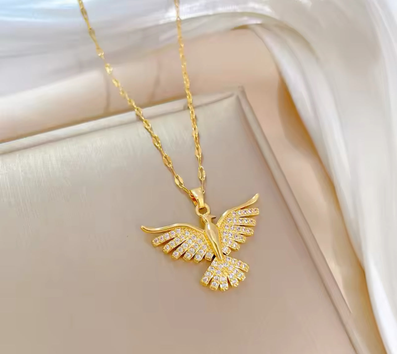Edelstahl Phoenix Adler Anhänger Halskette für Frauen Mädchen