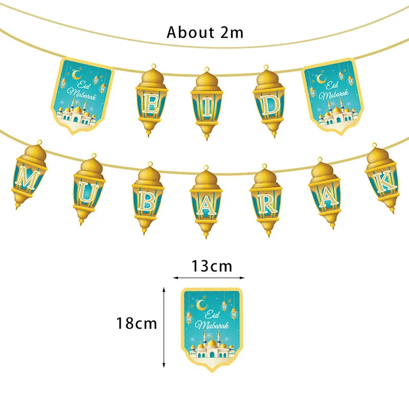 Islam Al Adha Eid Mubarak Banner Balloons Kareem Ramadan Decoration For Home Islam Muslim Event Party Supplies