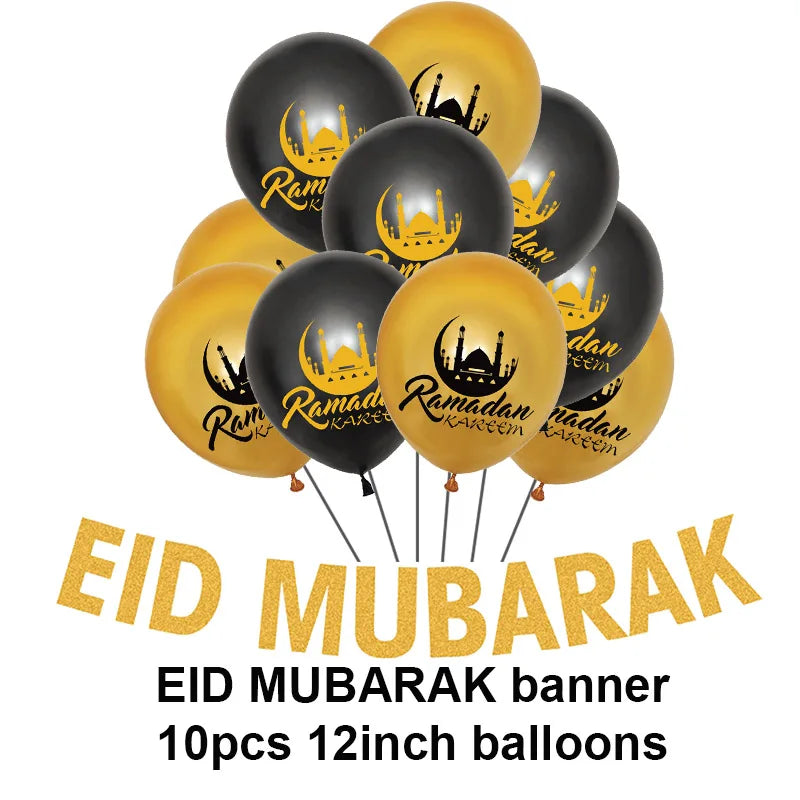 Islam Al Adha Eid Mubarak Banner Balloons Kareem Ramadan Decoration For Home Islam Muslim Event Party Supplies
