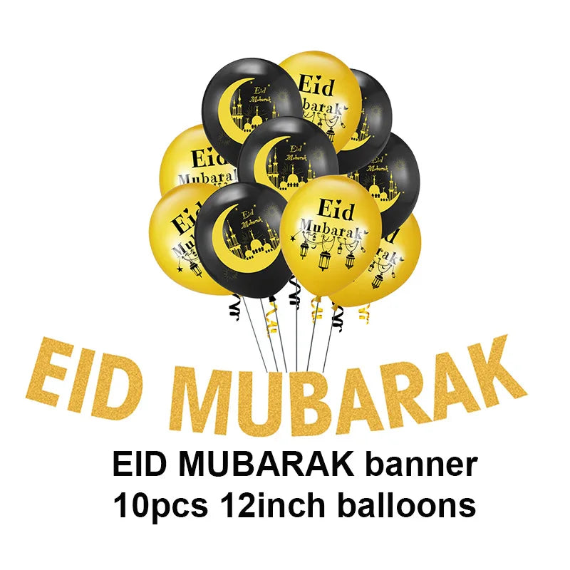 Islam Al Adha Eid Mubarak Banner Balloons Kareem Ramadan Decoration For Home Islam Muslim Event Party Supplies