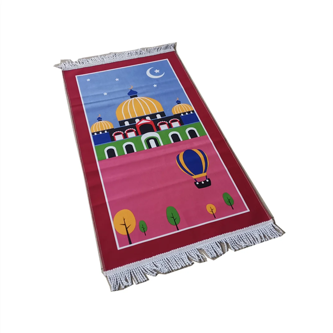 Muslim Children Prayer Mat Arabic Soft Fashion Kids Prayer Rug Islamic Sejadah