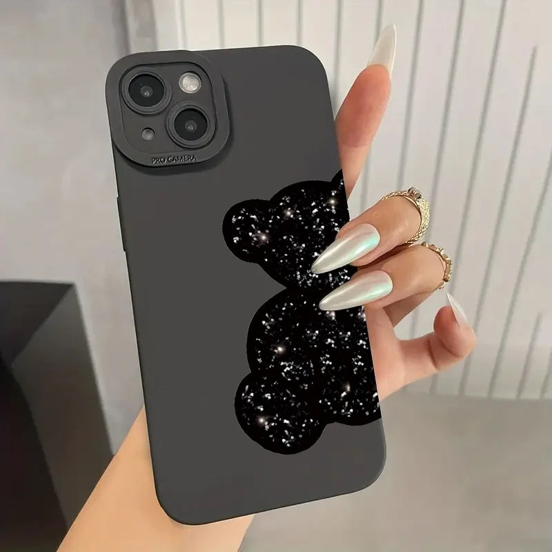 Bear Painting Phone Case For iPhone 16 15 14 Pro Max 13 12 11 XS X XR 7 8 Plus SE 2022 SE3 Shockproof Soft Silicone Cover