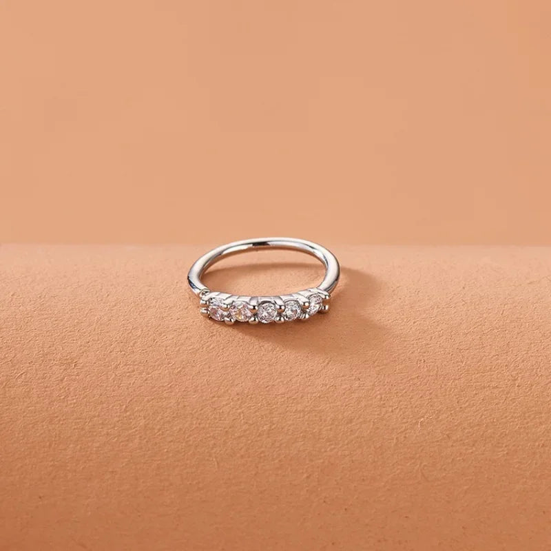 Fashion Single-row Miniature Zircon Nose Rings for Women Fine Drill Exquisite with Drill Opening Fake Nose Piercing Jewelry