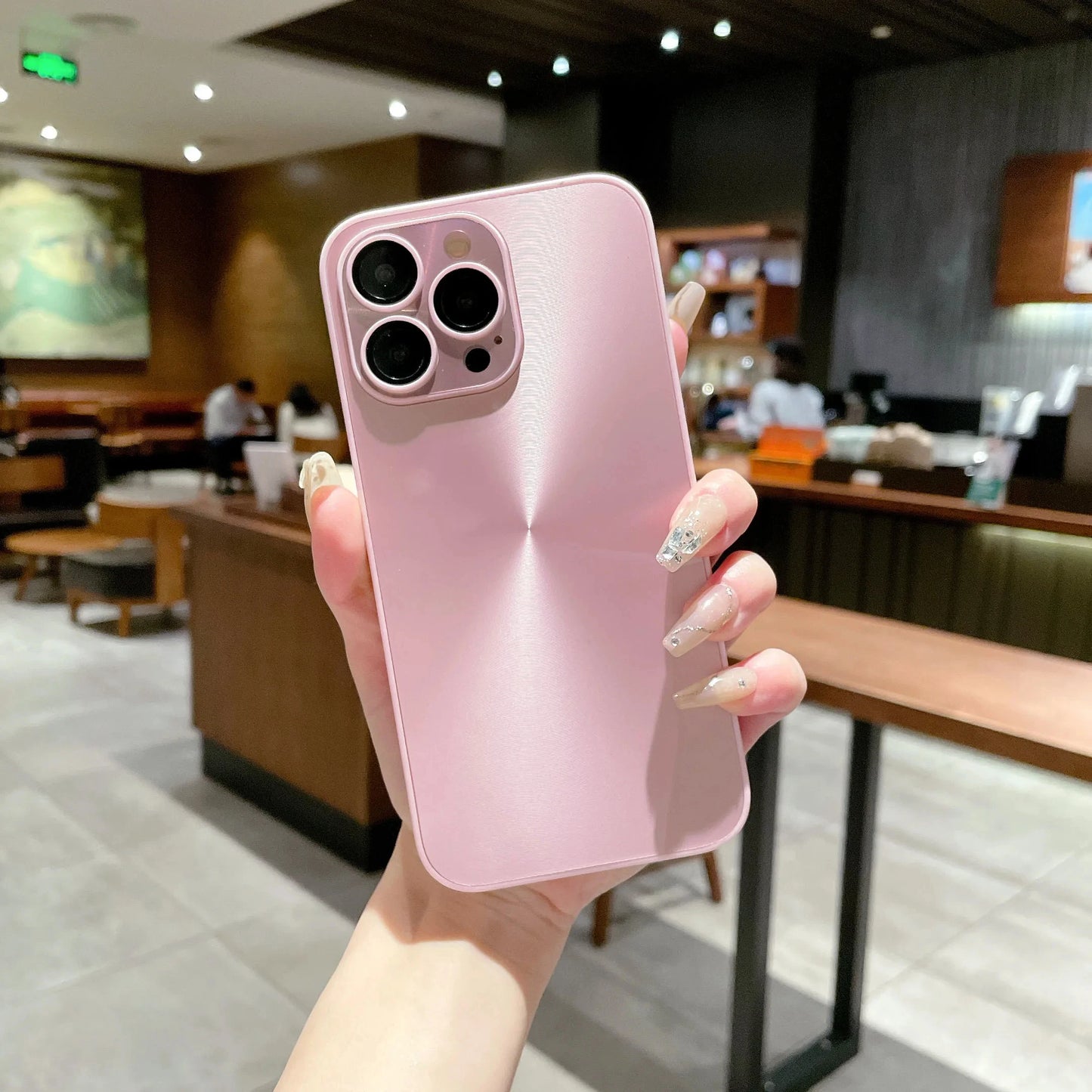 Luxury Flashing Aurora Solid Color Phone Case Suitable For iPhone 16 15 Pro Max Plus Slim Matte Shockproof Hard Cover