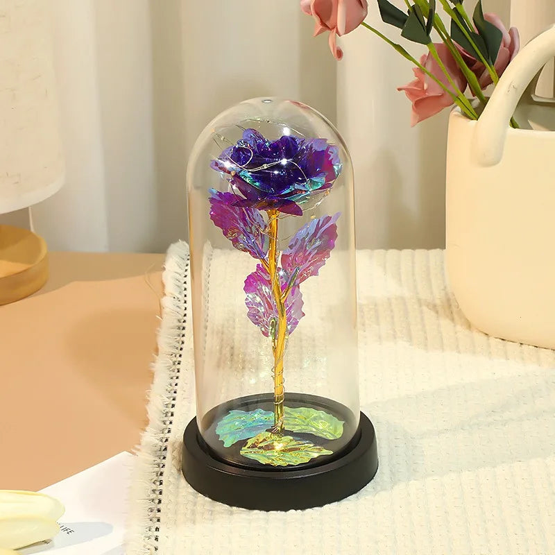 15/20CM Rose Artificial Flowers LED Gift for Girlfriend Eternal Rose Light Foil Fake Flower Home Room Decor DIY Ornament