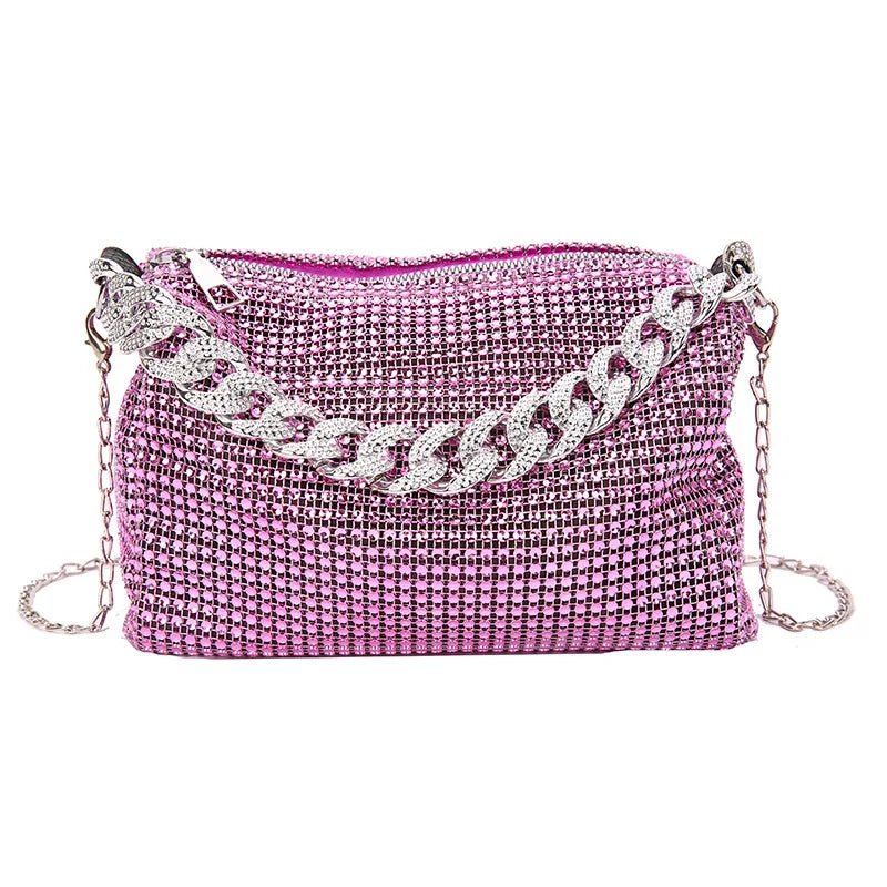 New Bags Popular Korean Version Handbags Fashion Trend Bright Diamond Messenger Niche