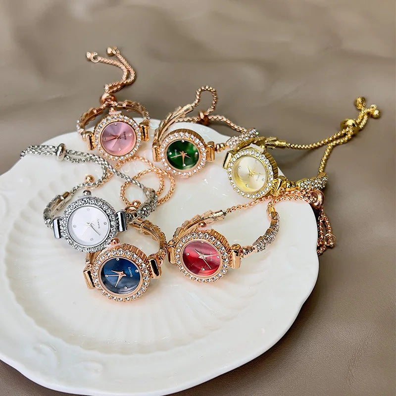 Fashion Rhinestone Wristwatch Luxury Watch Women Bracelet Vintage Casual Ladies Watches Bracelet Relojes Para Mujer Часы Женские