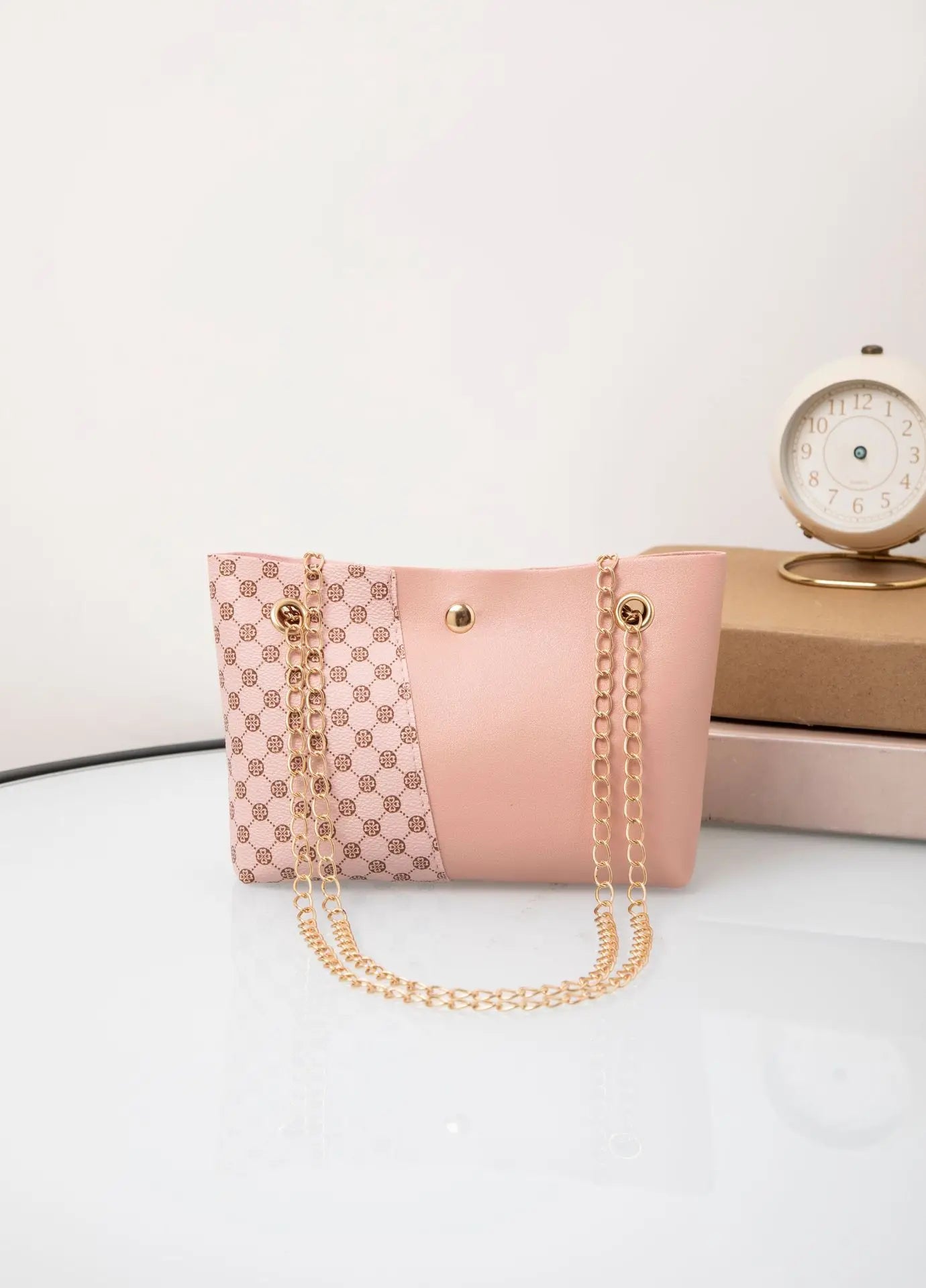 Bag new trendy fashion polka dot printing chain bucket bag one shoulder bag one piece delivery