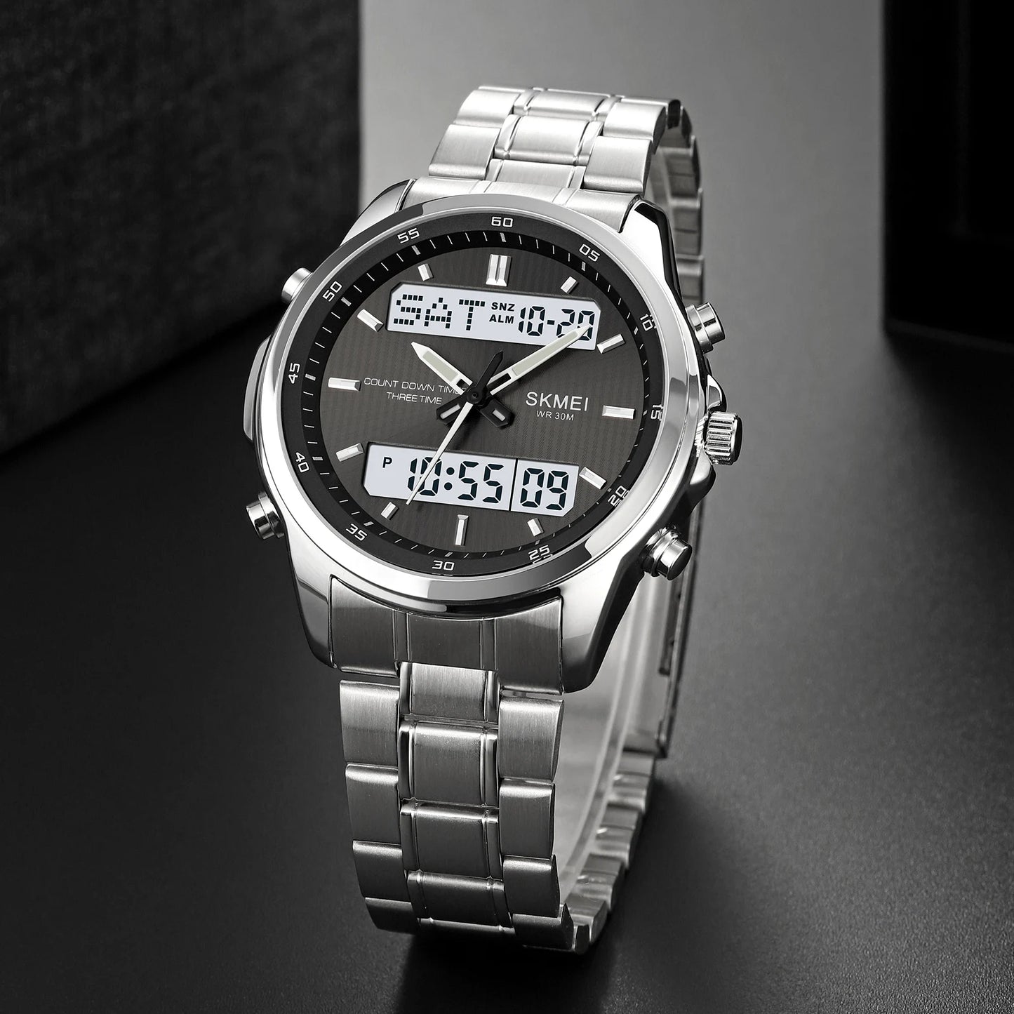 Skmei 2049 Fashion Watches Men's Watch Backlit Sport Waterproof Alarm Clock 3 Time Countdown Timer Digital Watch