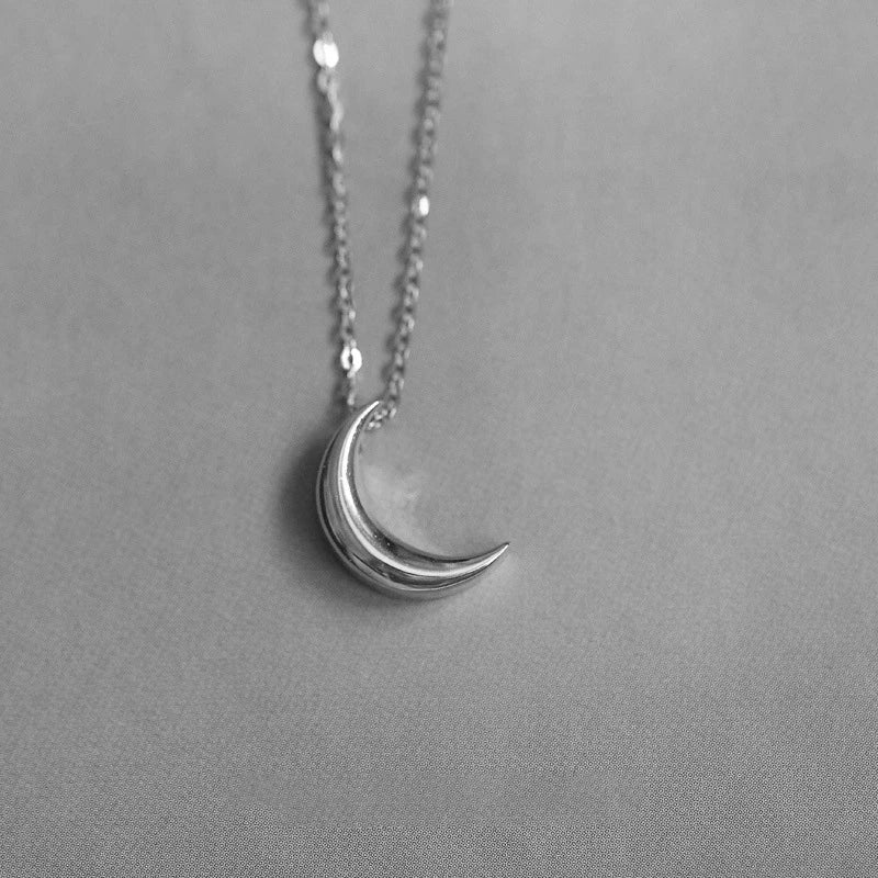 INZATT Real 925 Sterling Silver Moon 14K Gold Choker Necklace For Women Minimalist Fine Jewelry Cute Accessories Drop shipping