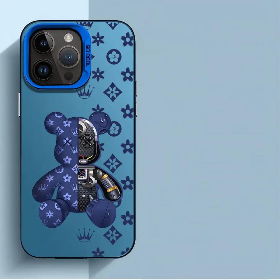 Fashion Cute Bear Phone Case for Apple iPhone 16 Protective Soft Shell