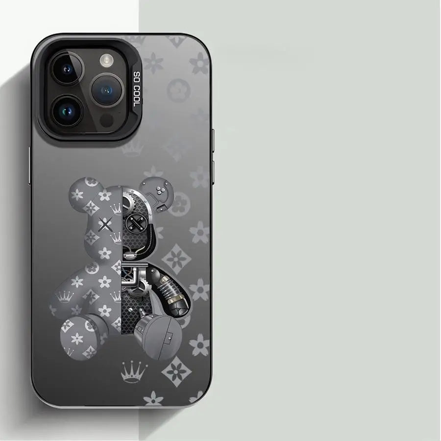 Fashion Cute Bear Phone Case for Apple iPhone 16 Protective Soft Shell