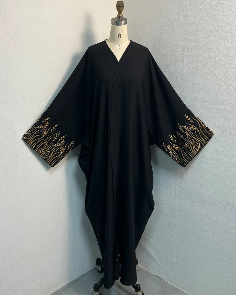 Muslim Fashion Embroidery Black Abaya Dubai Luxury Eid Ramdan Elegant Prayer Dress Kebaya Kaftan Moroccan Dresses For Women
