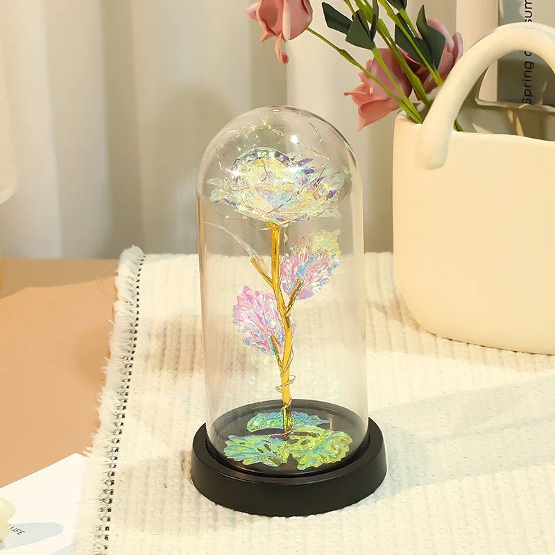 15/20CM Rose Artificial Flowers LED Gift for Girlfriend Eternal Rose Light Foil Fake Flower Home Room Decor DIY Ornament