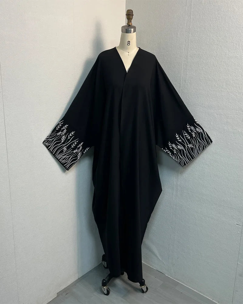Muslim Fashion Embroidery Black Abaya Dubai Luxury Eid Ramdan Elegant Prayer Dress Kebaya Kaftan Moroccan Dresses For Women