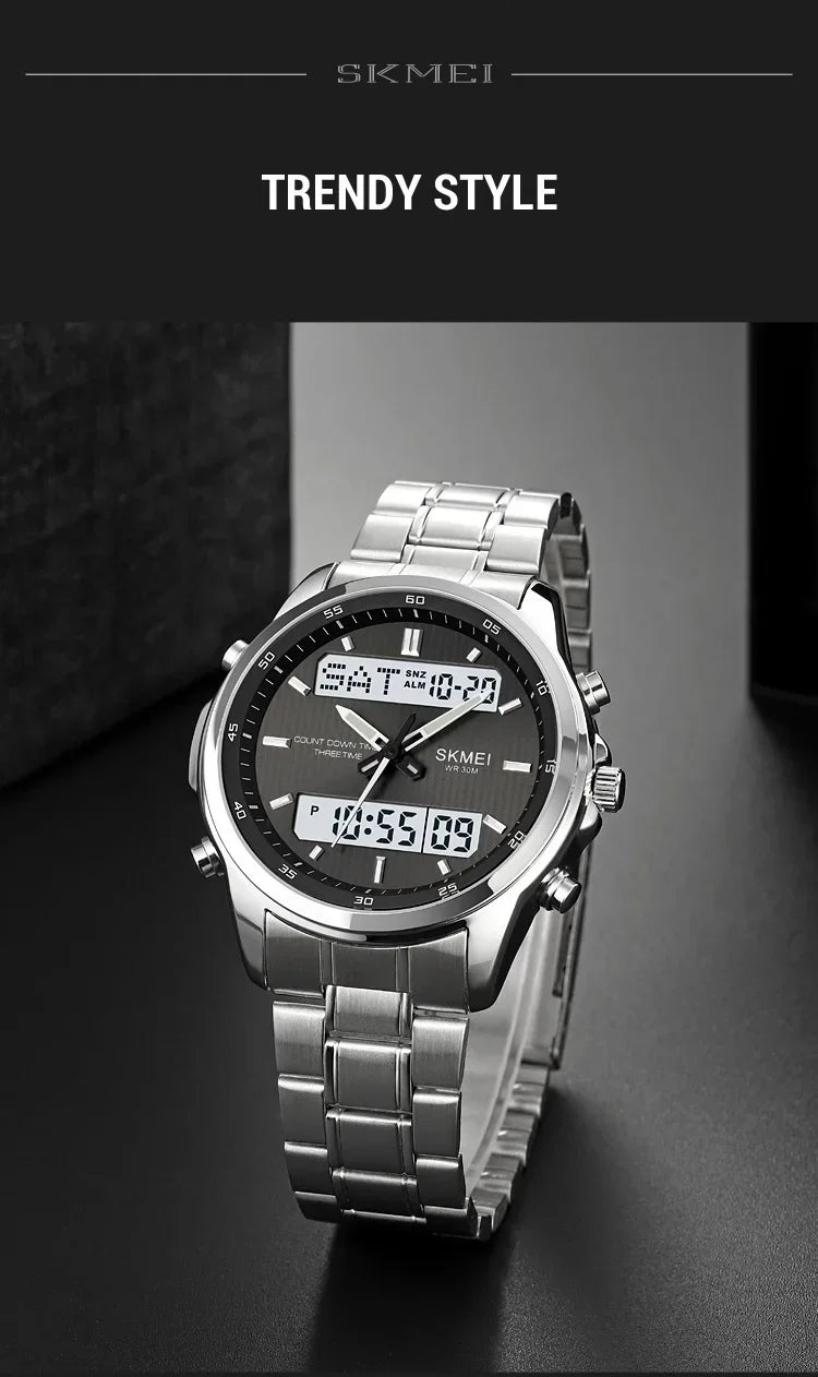 Skmei 2049 Fashion Watches Men's Watch Backlit Sport Waterproof Alarm Clock 3 Time Countdown Timer Digital Watch