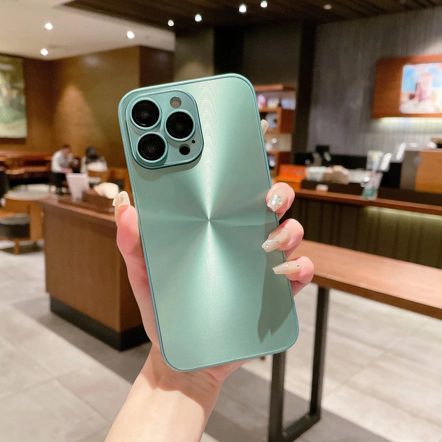 Luxury Flashing Aurora Solid Color Phone Case Suitable For iPhone 16 15 Pro Max Plus Slim Matte Shockproof Hard Cover