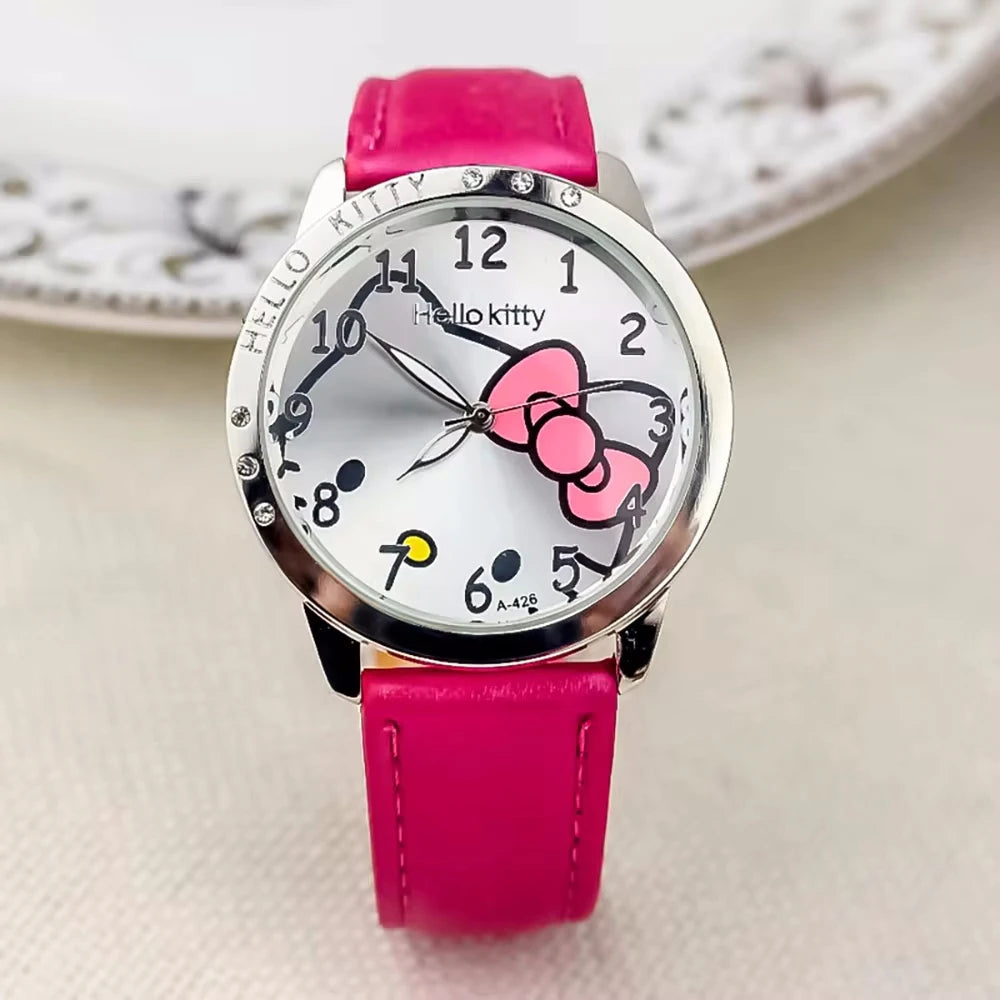 Hello Kitty Sanrio Kids Quartz Watch Women Children Casual Waterproof Kawaii Cartoon Watches Fashion WristWatch Birthday Gifts