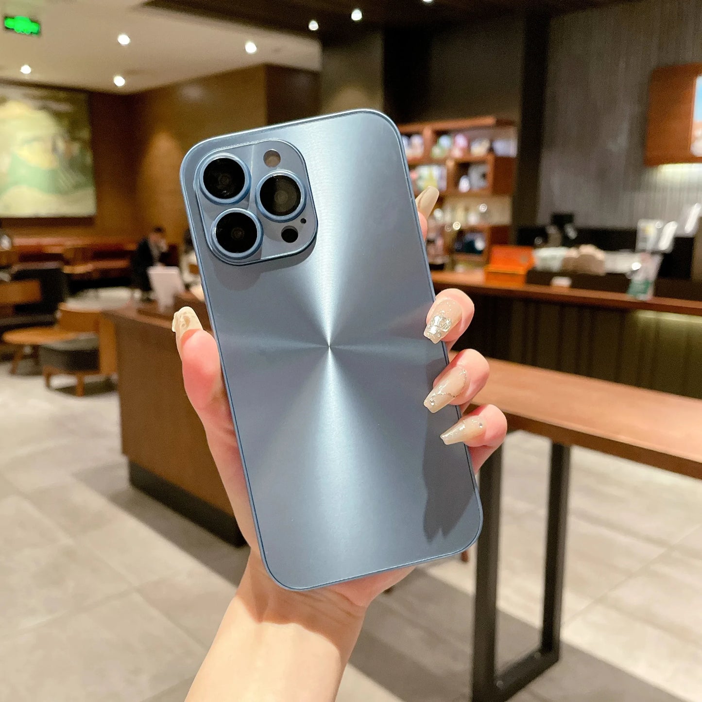 Luxury Flashing Aurora Solid Color Phone Case Suitable For iPhone 16 15 Pro Max Plus Slim Matte Shockproof Hard Cover