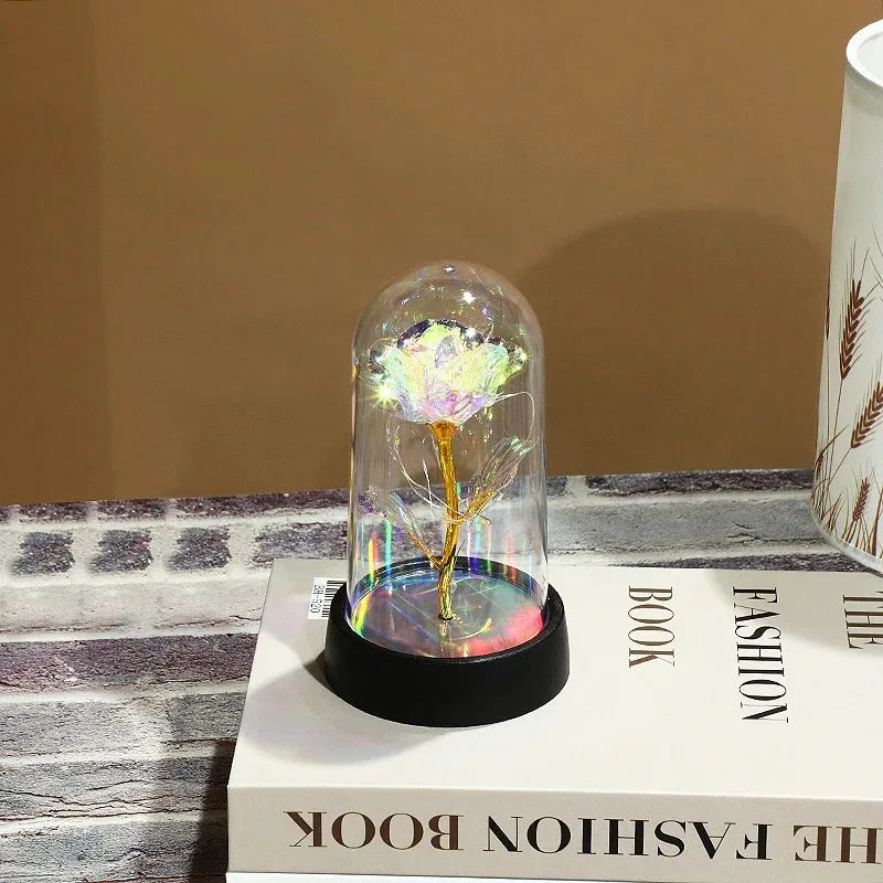 15/20CM Rose Artificial Flowers LED Gift for Girlfriend Eternal Rose Light Foil Fake Flower Home Room Decor DIY Ornament