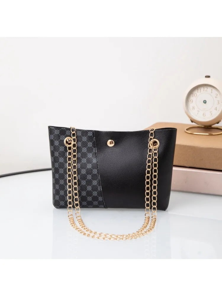Bag new trendy fashion polka dot printing chain bucket bag one shoulder bag one piece delivery