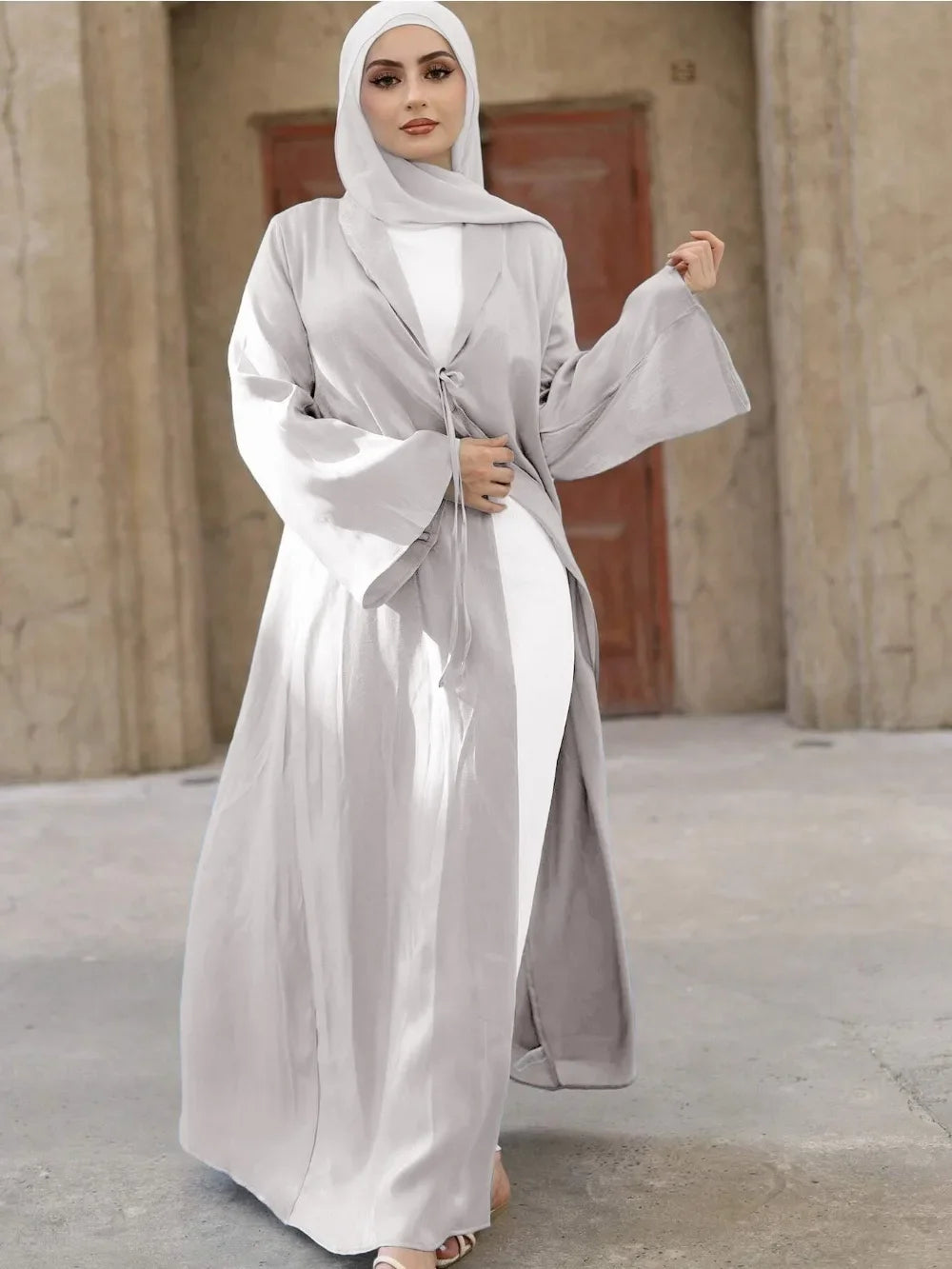 Ramadan Muslim Women Abaya Long Dress Eid Open Lace Up Morocco Kaftan Vestidos Cardigan Robe Dubai Arab Abayas Islam Jalabiya