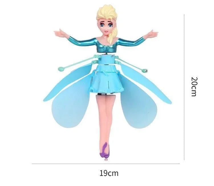 Disney Doll Dancing Plane Cartoon "Frozen" Elsa Sensing Flying Magic Fairy Gesture Suspended Flying Toy Children's Gift 1PCS