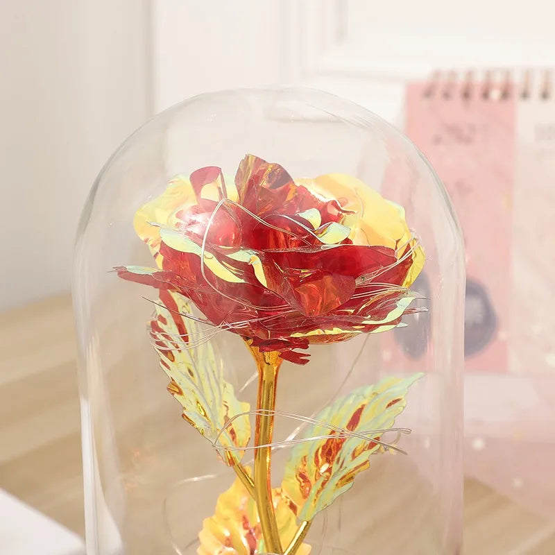 15/20CM Rose Artificial Flowers LED Gift for Girlfriend Eternal Rose Light Foil Fake Flower Home Room Decor DIY Ornament