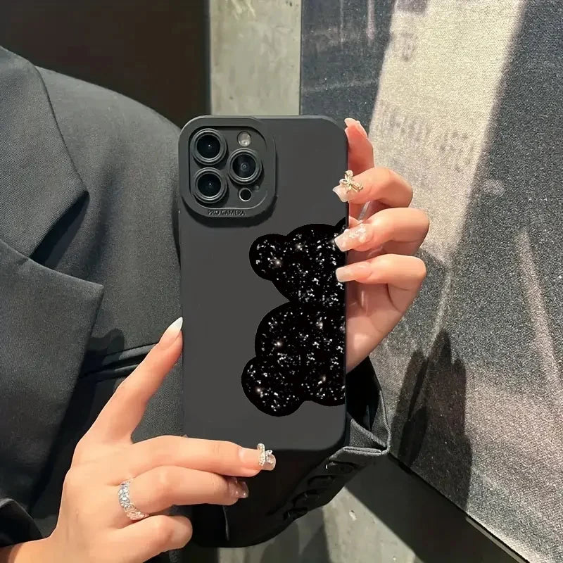 Bear Painting Phone Case For iPhone 16 15 14 Pro Max 13 12 11 XS X XR 7 8 Plus SE 2022 SE3 Shockproof Soft Silicone Cover