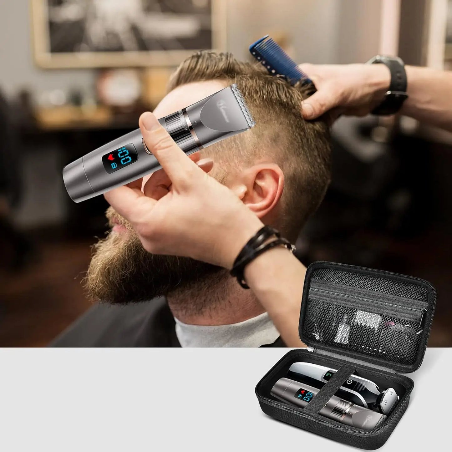 Case Compatible with Hair Clipper Barber, Trimmer Travel Storage Organizer for T Finisher Liner and Other Grooming Kit
