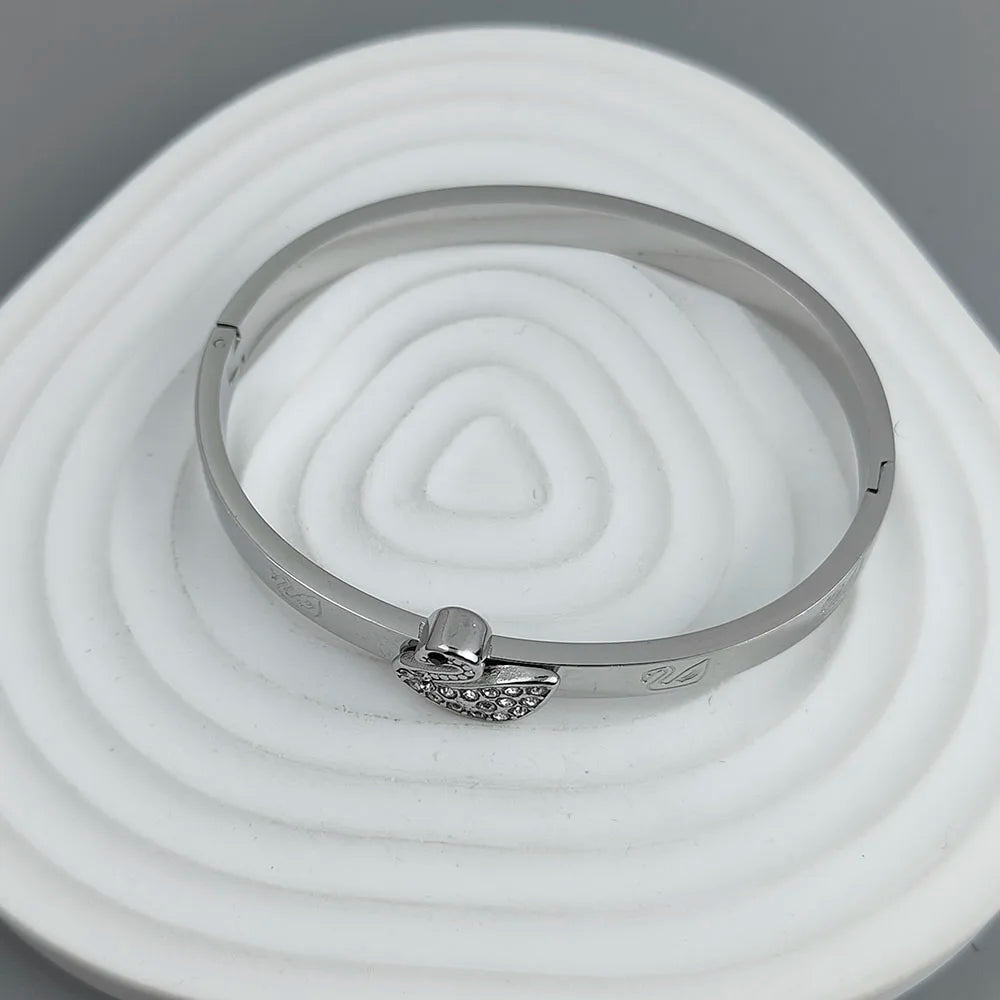 New swan zircon gold-plated stainless steel bracelet 18K, high quality waterproof couple bracelet, wife gift