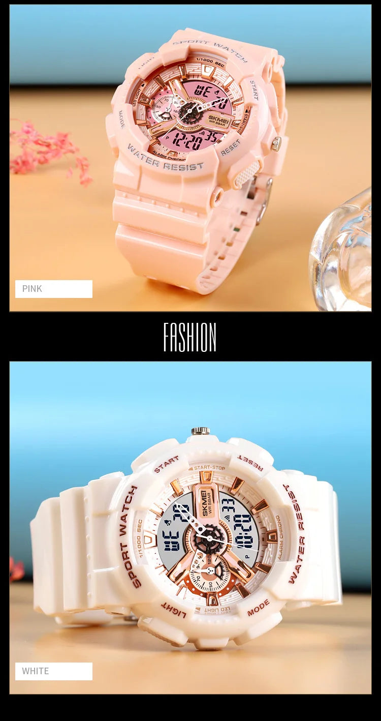SKMEI Youth Sport Digital Watch Men Shockproof Waterproof Dual Wristwatches LED Chrono Alarm Clock Mens Watches Cool Hour vogue