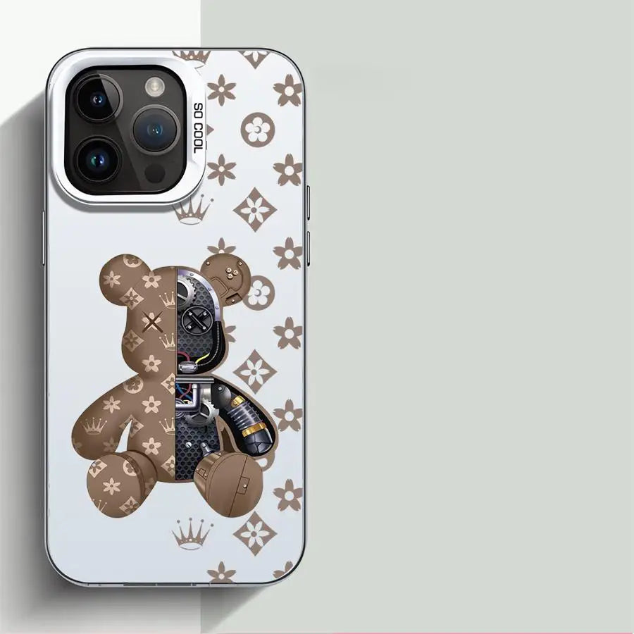 Fashion Cute Bear Phone Case for Apple iPhone 16 Protective Soft Shell