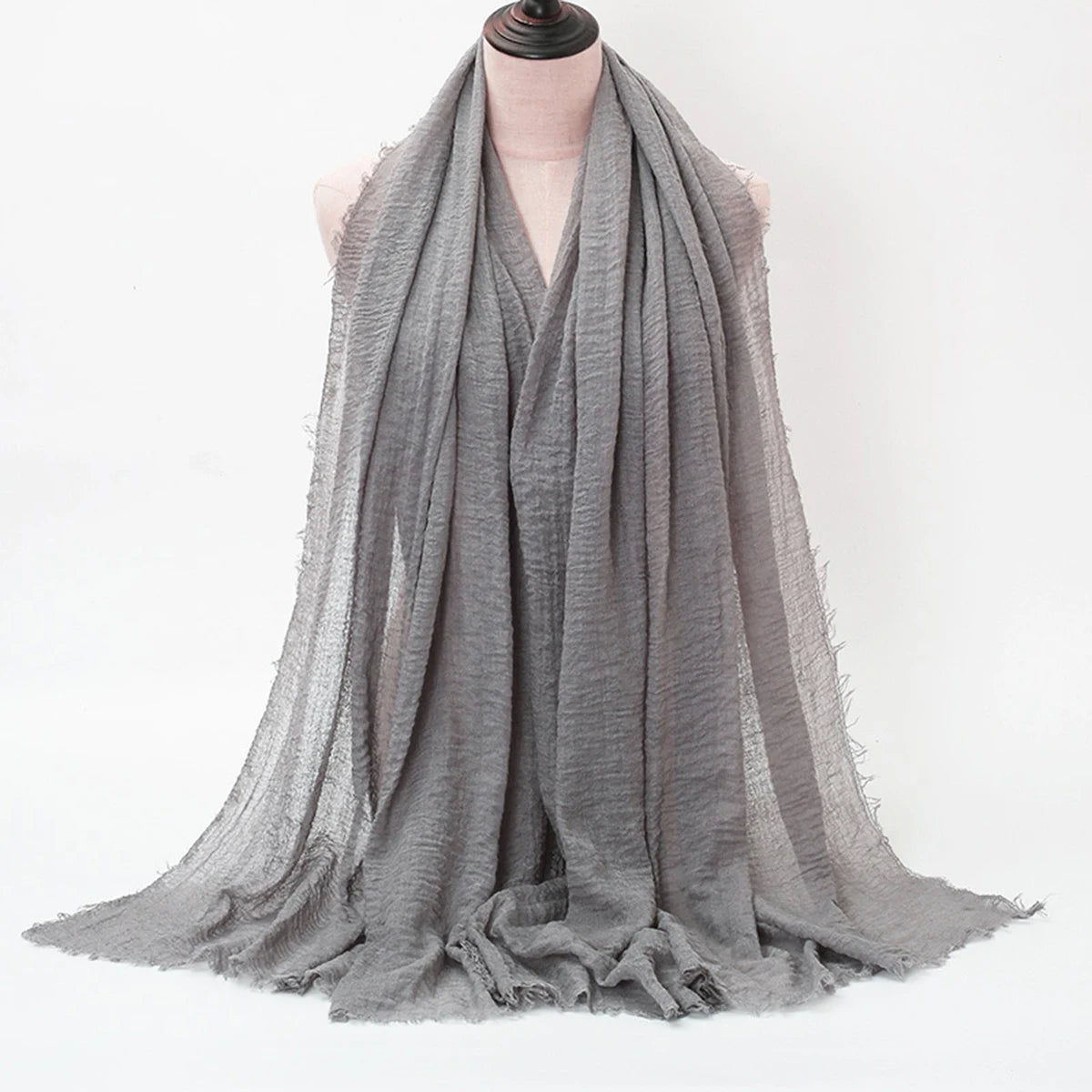 5PCS /Set Cotton Muslim Hijabs for Women Scarf Plain Shawls Femme Musulman Soft Viscose Rayon Headscarf Islamic Turban Headband