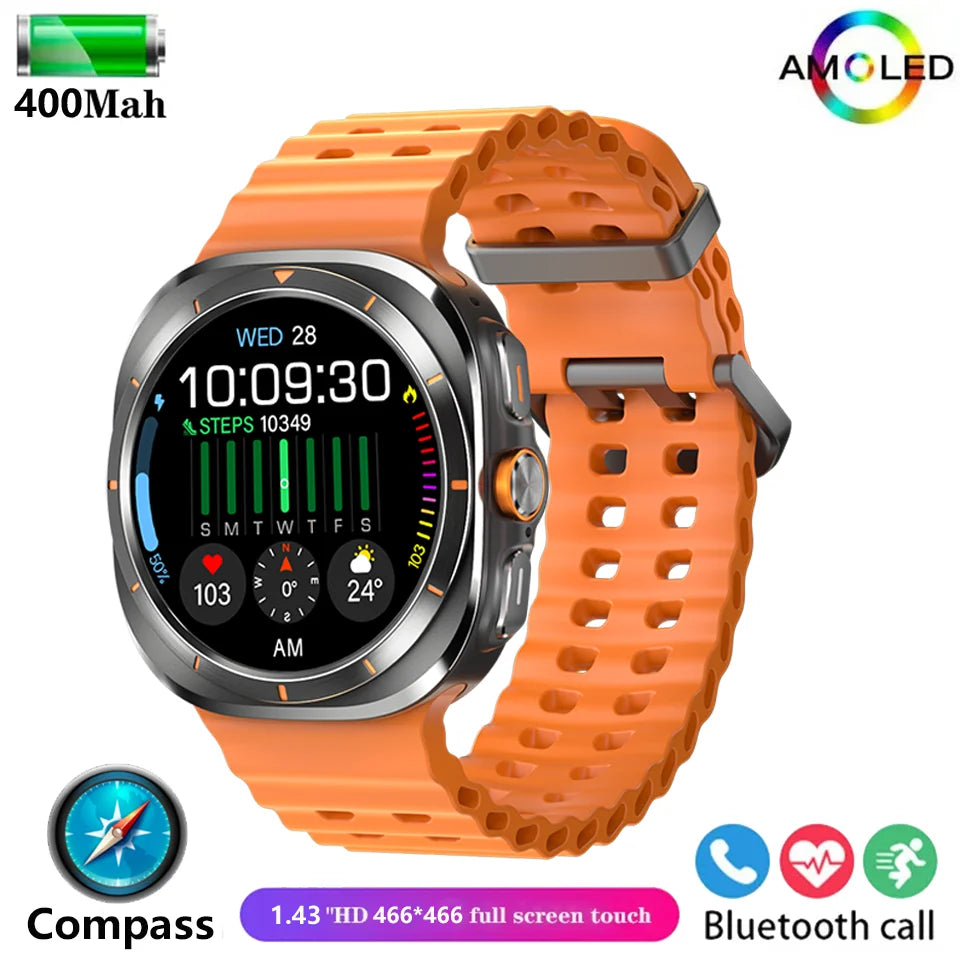 New AMOLED Smart Watch Men, Woman Blood Glucose Heart Rate Bluetooth Call NFC GPS Tracker Men Smart Watch